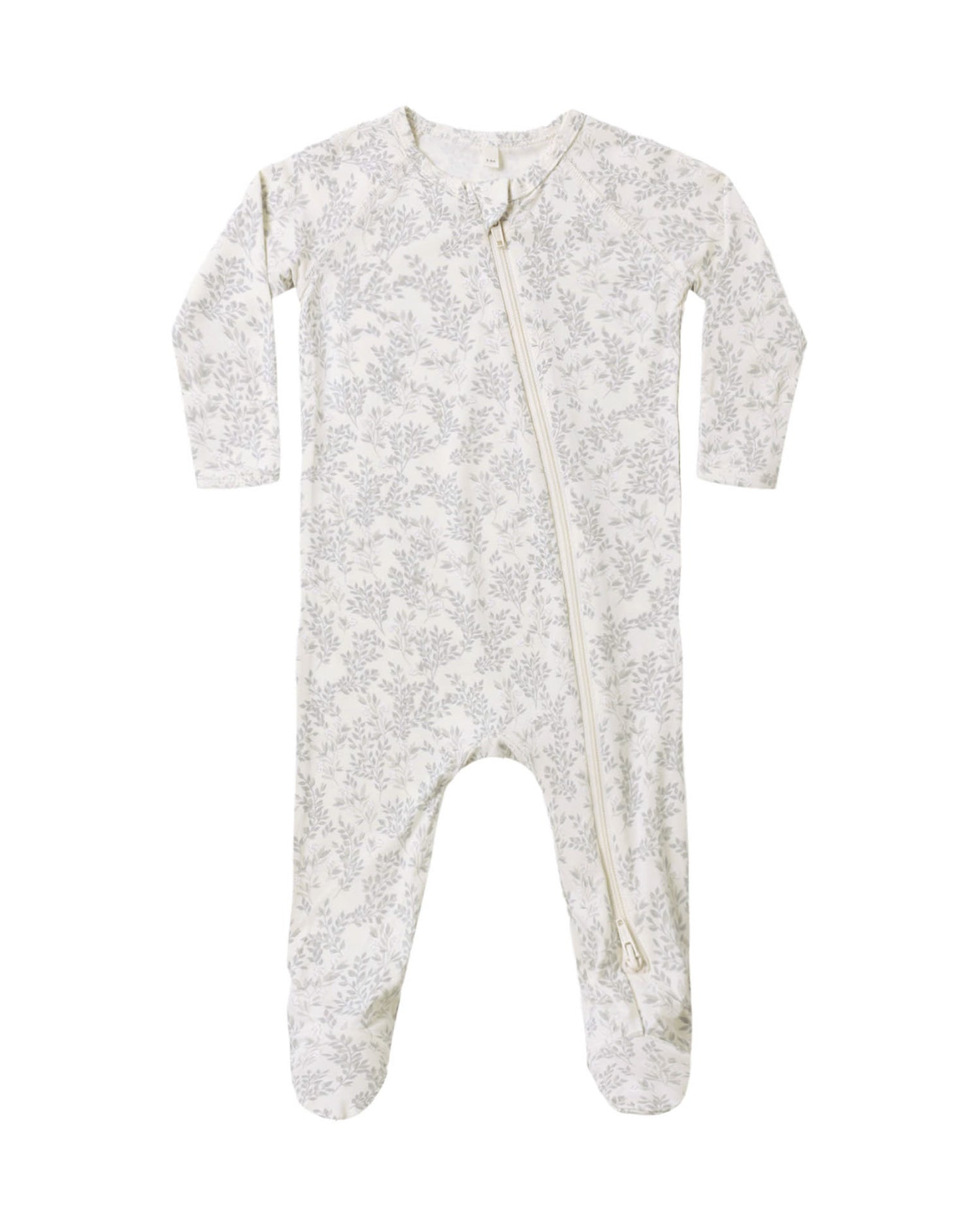 Bamboo Zip Footie: Cloud Floral