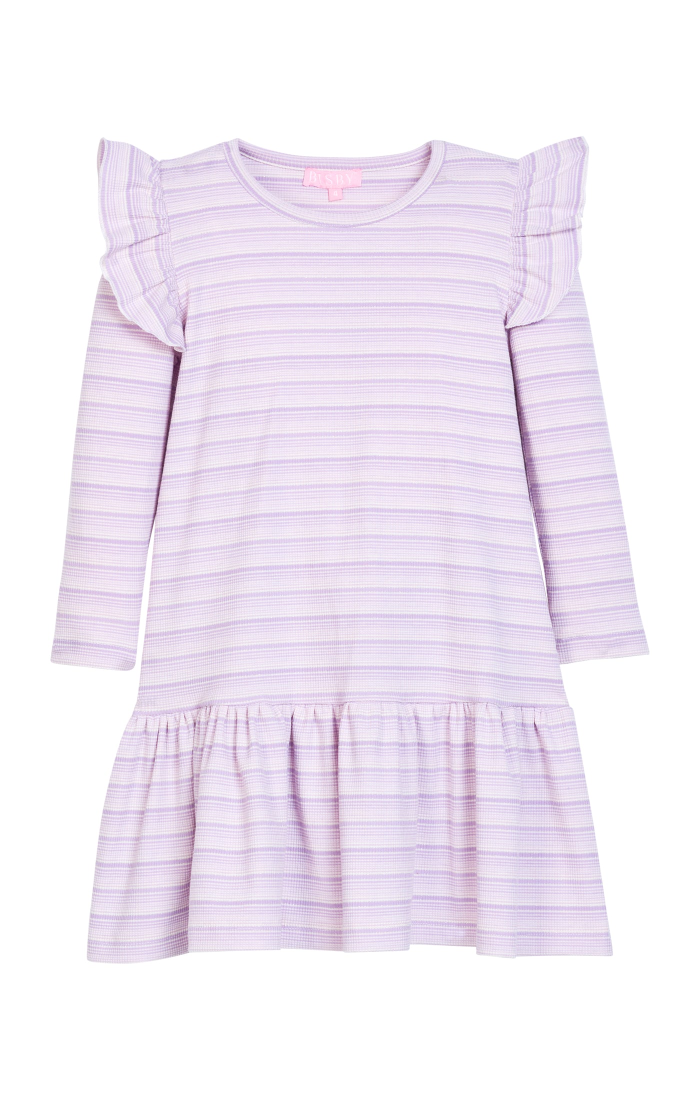Sadie T-Shirt Dress: Lavender Sparkle Stripe