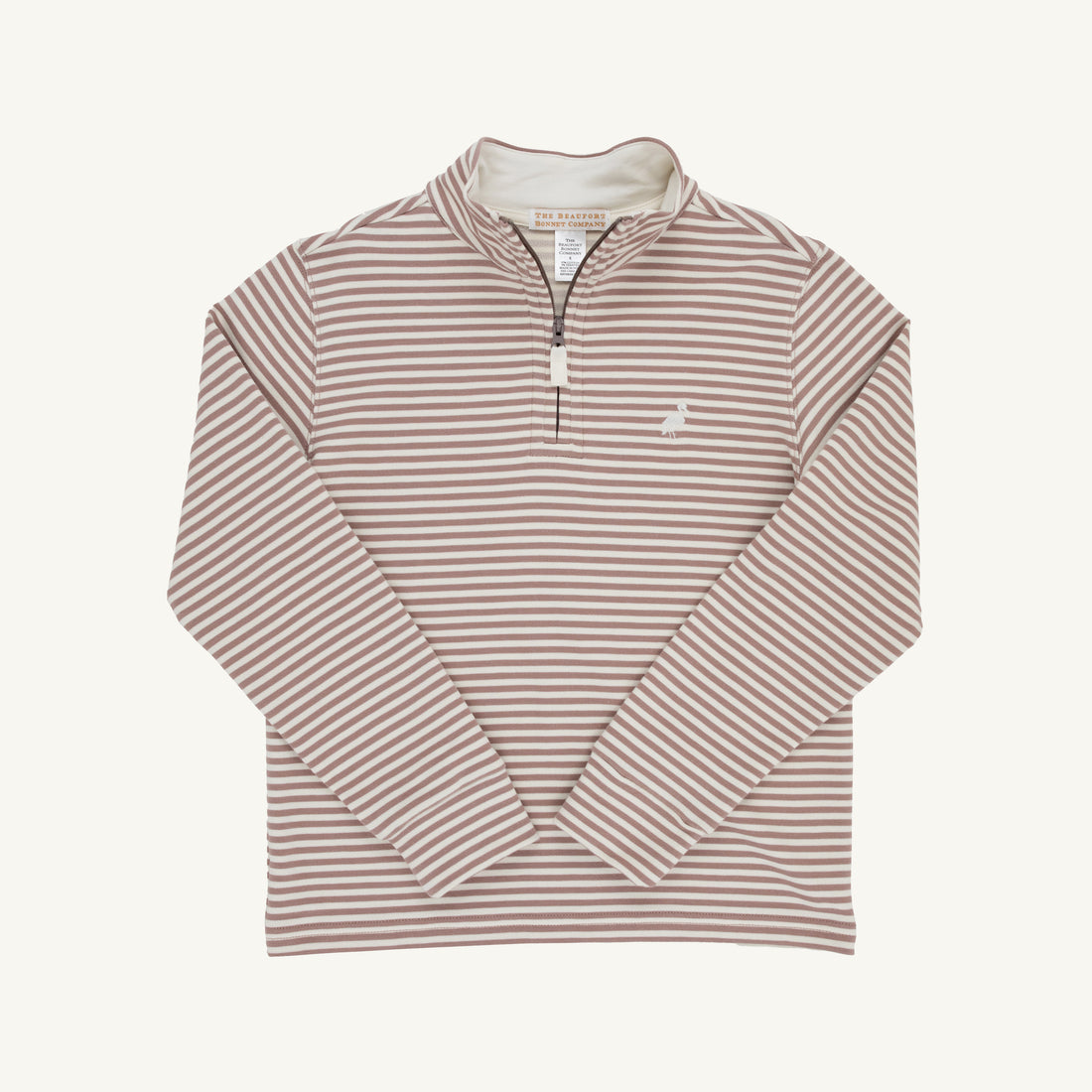 TBBC Hayword Half-Zip: Gray Bay Brown/Palmetto Pearl Stripe/Palmetto Pearl