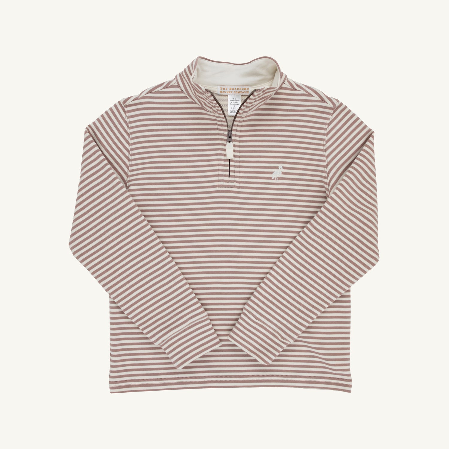 TBBC Hayword Half-Zip: Gray Bay Brown/Palmetto Pearl Stripe/Palmetto Pearl
