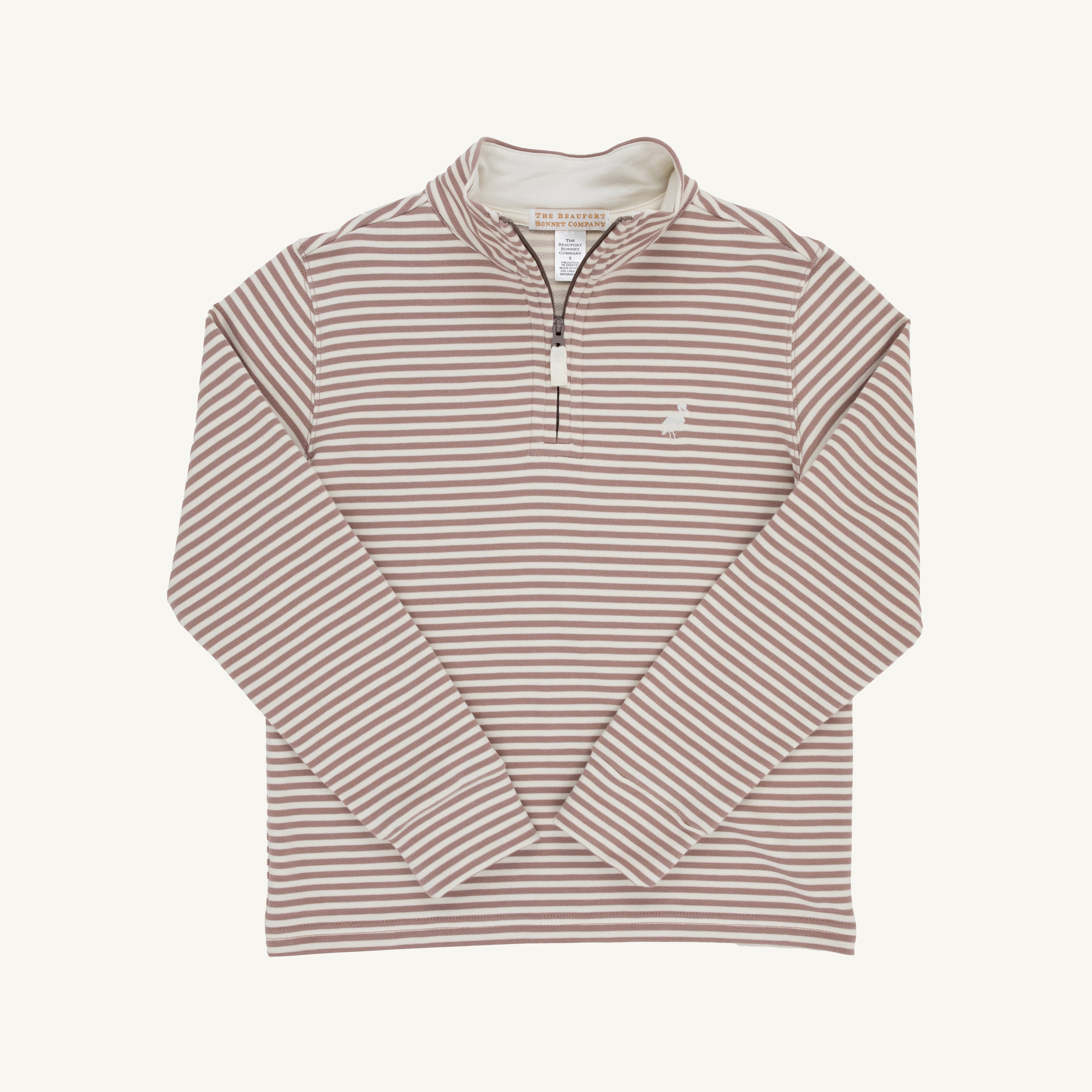 TBBC Hayword Half-Zip: Gray Bay Brown/Palmetto Pearl Stripe/Palmetto Pearl