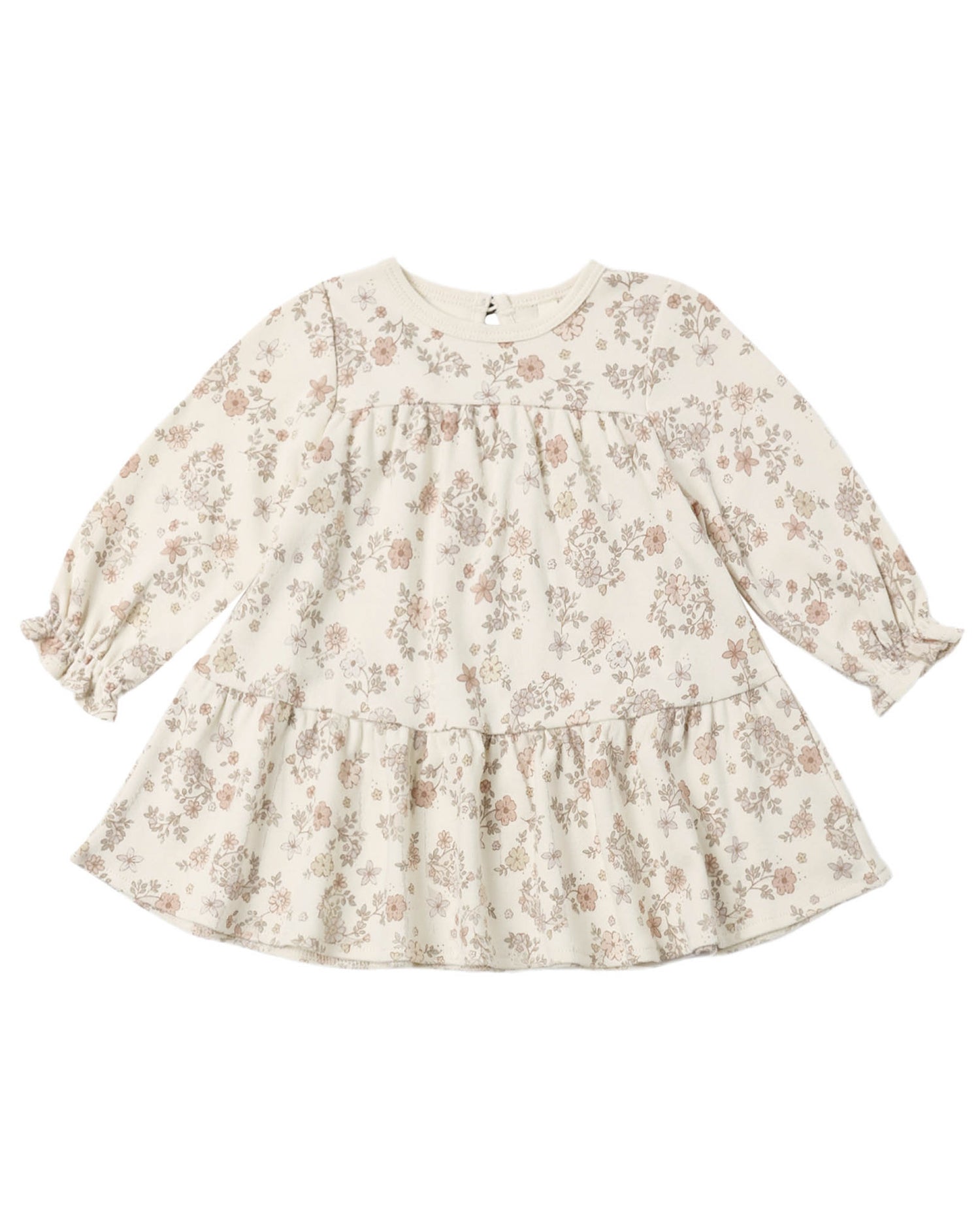 Tiered Jersey Dress: Floral Vine