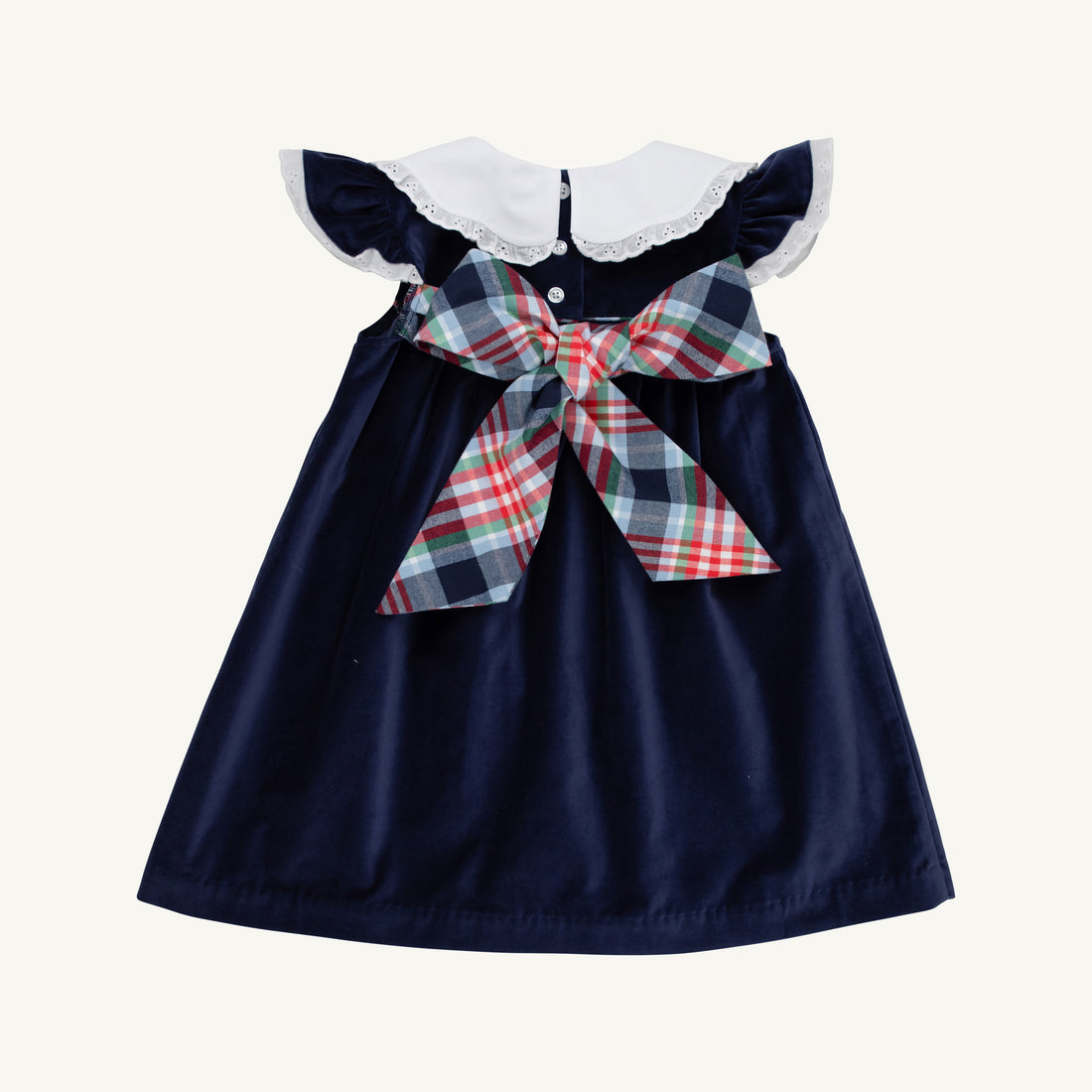 TBBC Franny Frock- Velveteen: Nantucket Navy/Worth Ave White/Covington Cottage Plaid