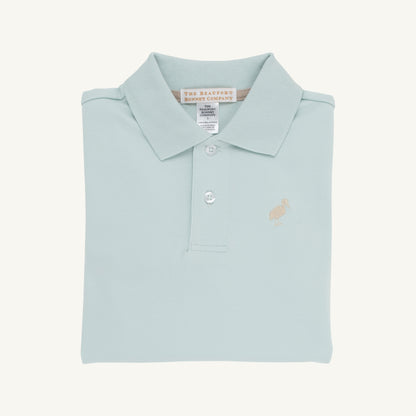 TBBC LS Pima Prim &amp; Proper Polo: Old Greenwich Green/Keeneland Khaki