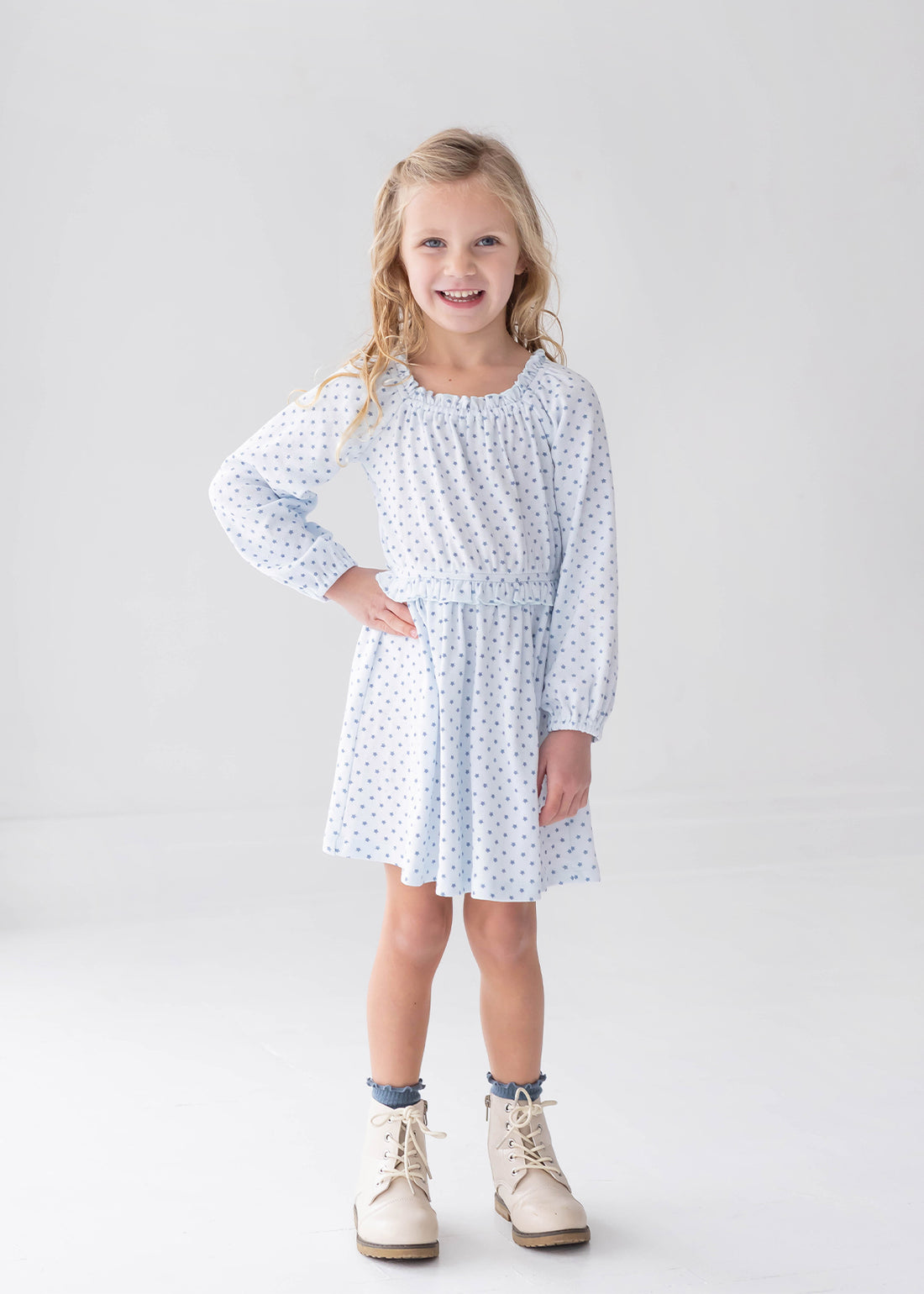 Luna Bella Dress: Blue Stars