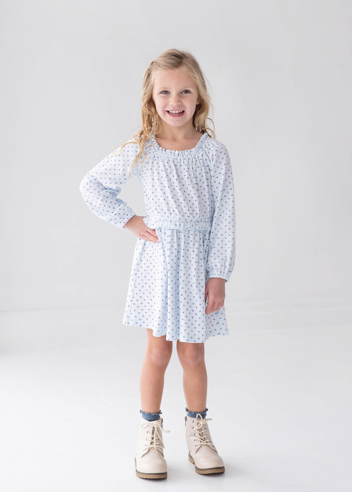 Luna Bella Dress: Blue Stars