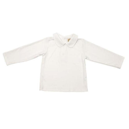 TBBC LS Pima Peter Pan Collar Onesie/Shirt: Worth Ave White