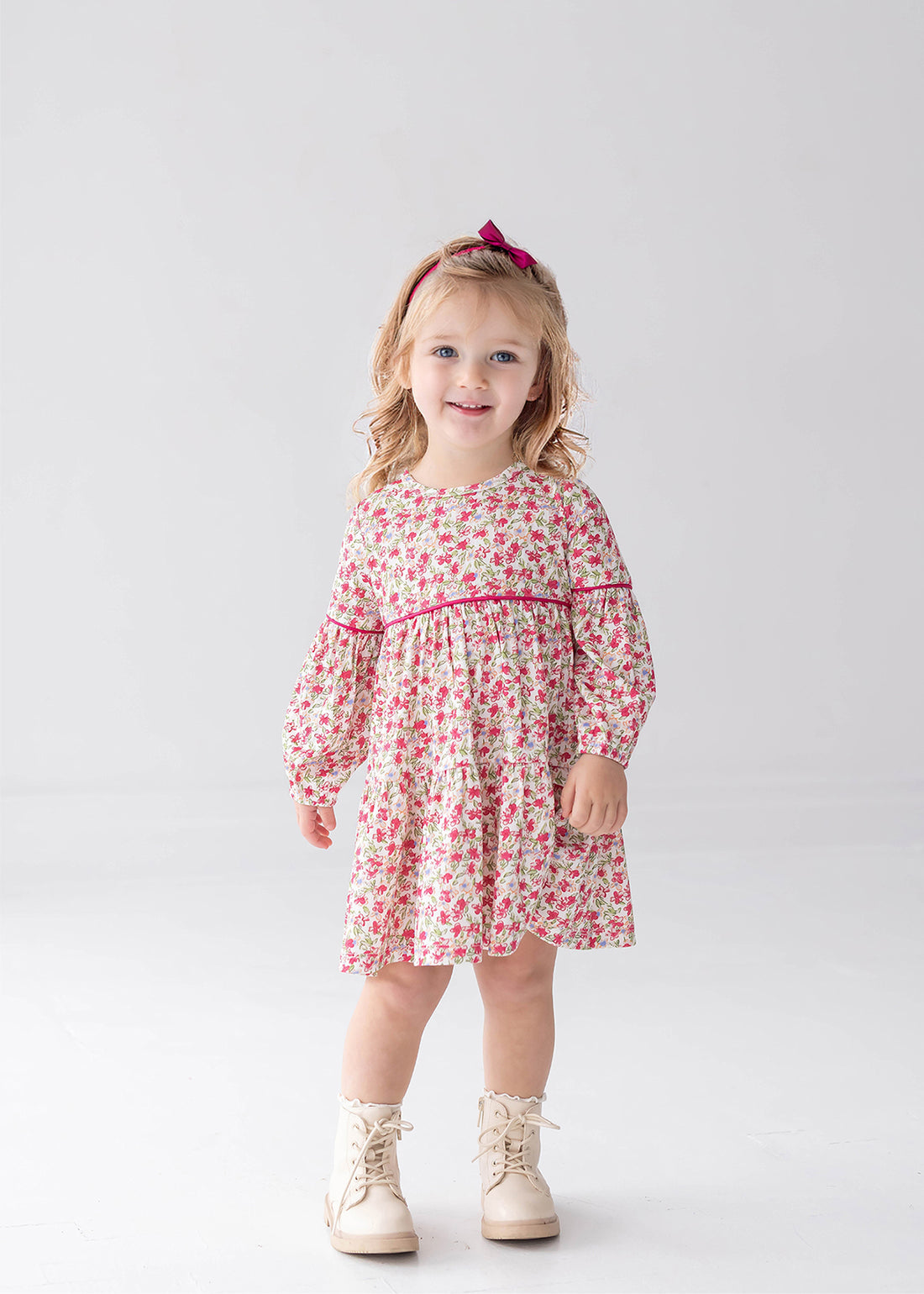 Caroline Dress: Pink Floral