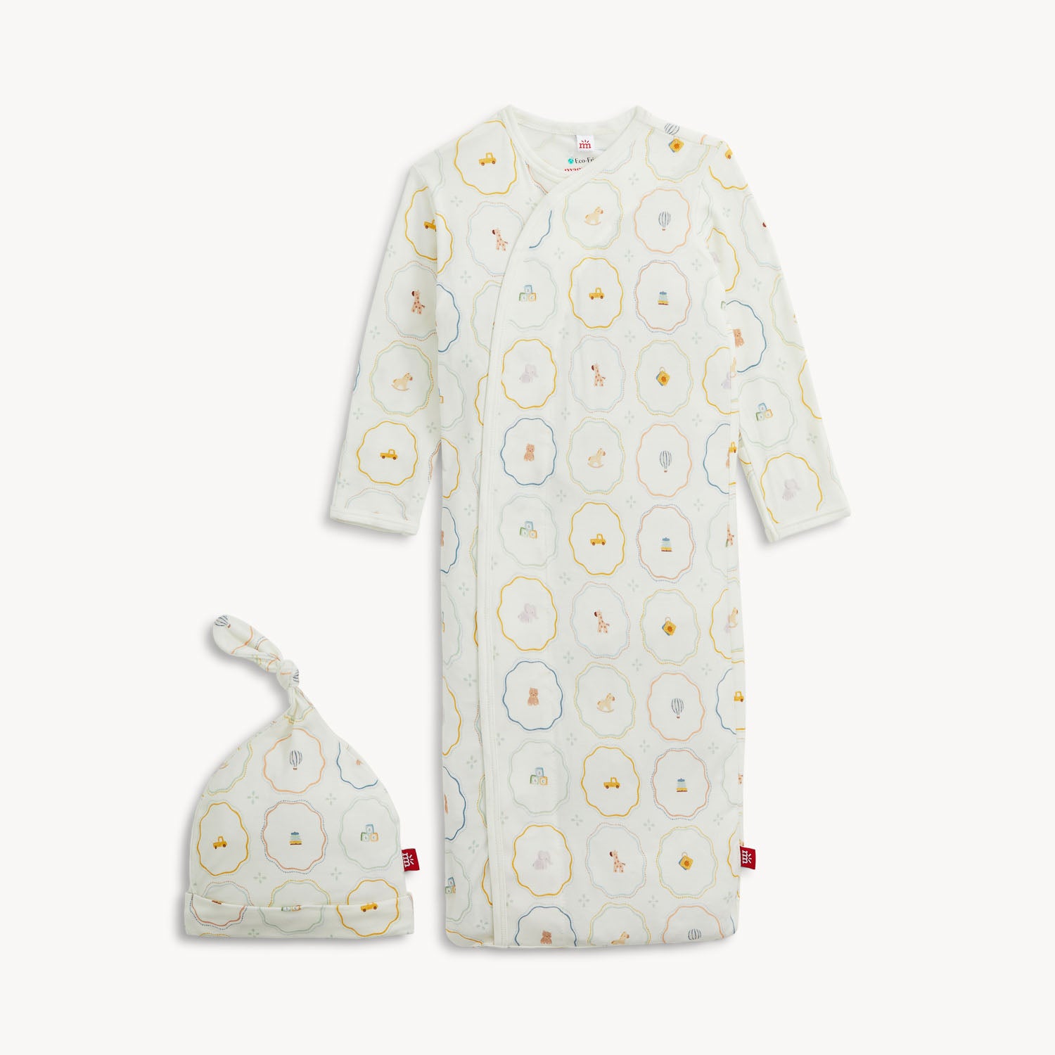 Nursery Magic Magnetic Modal Gown + Hat Set: Cream