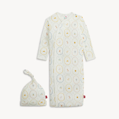 Nursery Magic Magnetic Modal Gown + Hat Set: Cream
