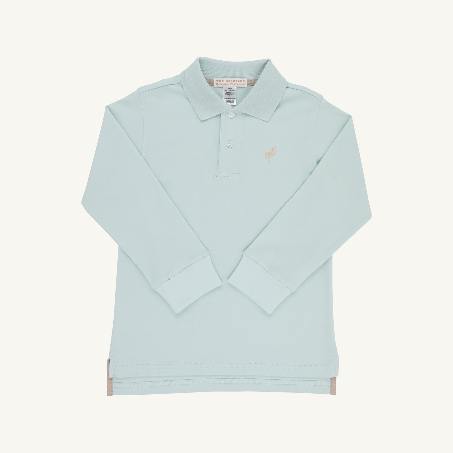 TBBC LS Pima Prim &amp; Proper Polo: Old Greenwich Green/Keeneland Khaki