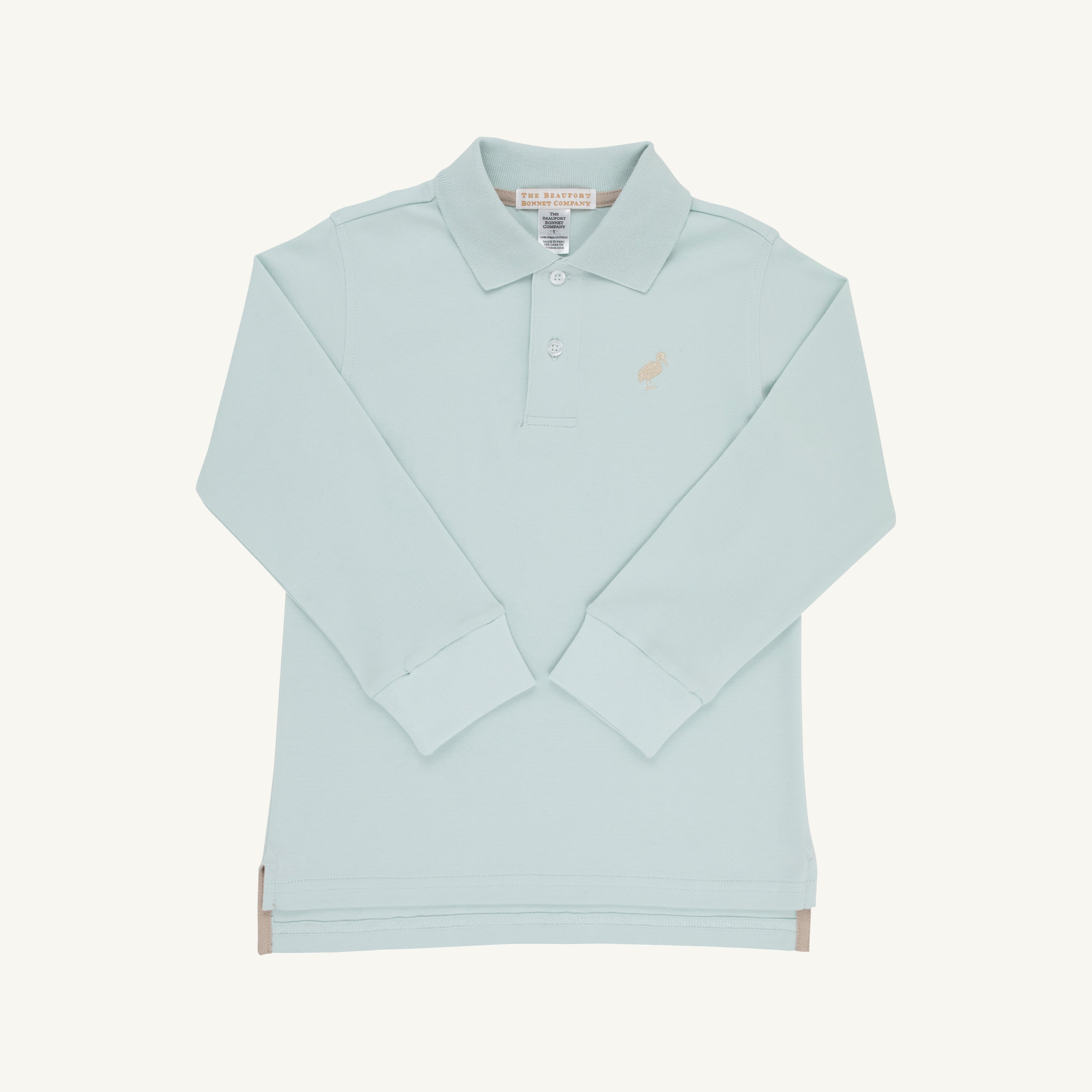 TBBC LS Pima Prim &amp; Proper Polo: Old Greenwich Green/Keeneland Khaki