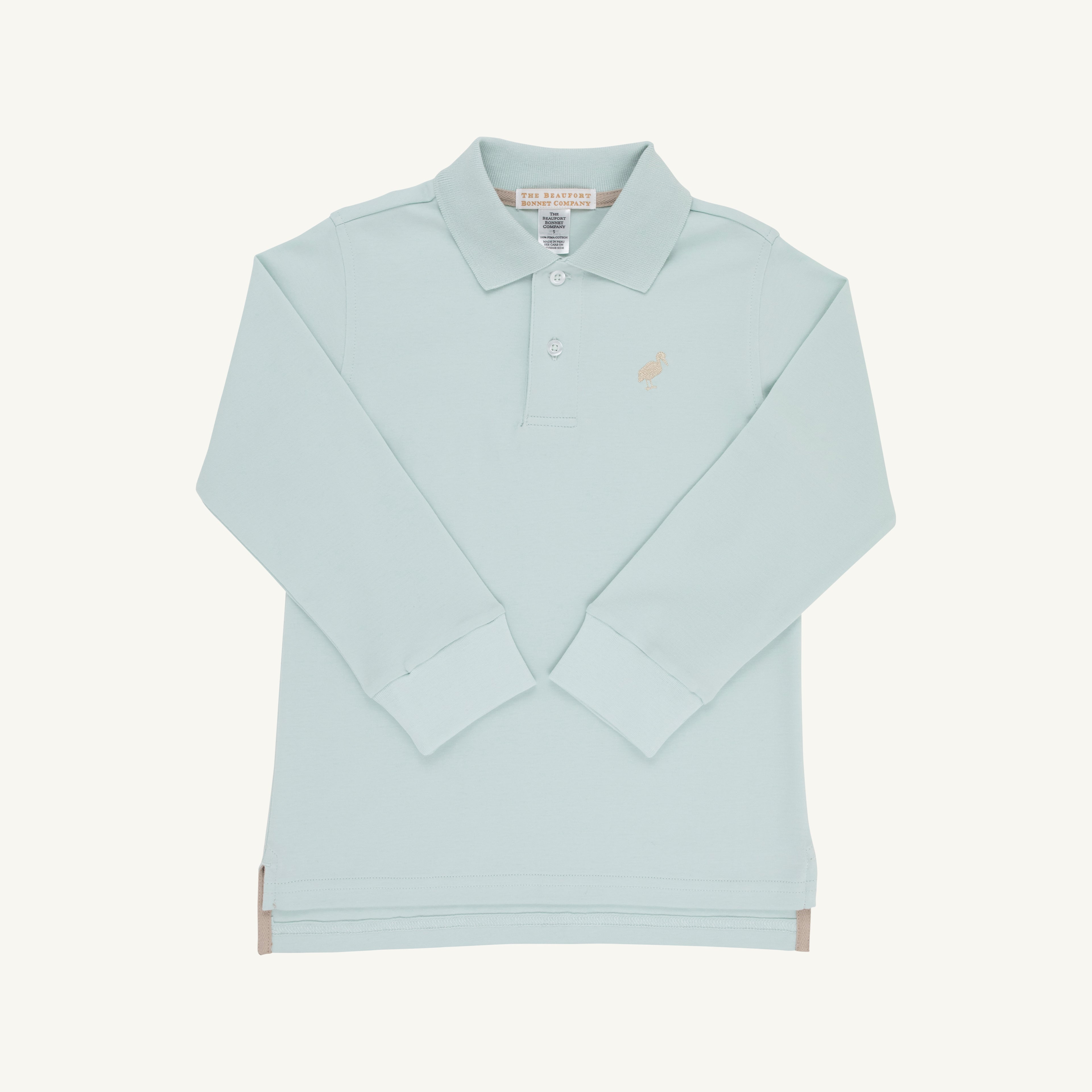 TBBC LS Pima Prim &amp; Proper Polo: Old Greenwich Green/Keeneland Khaki