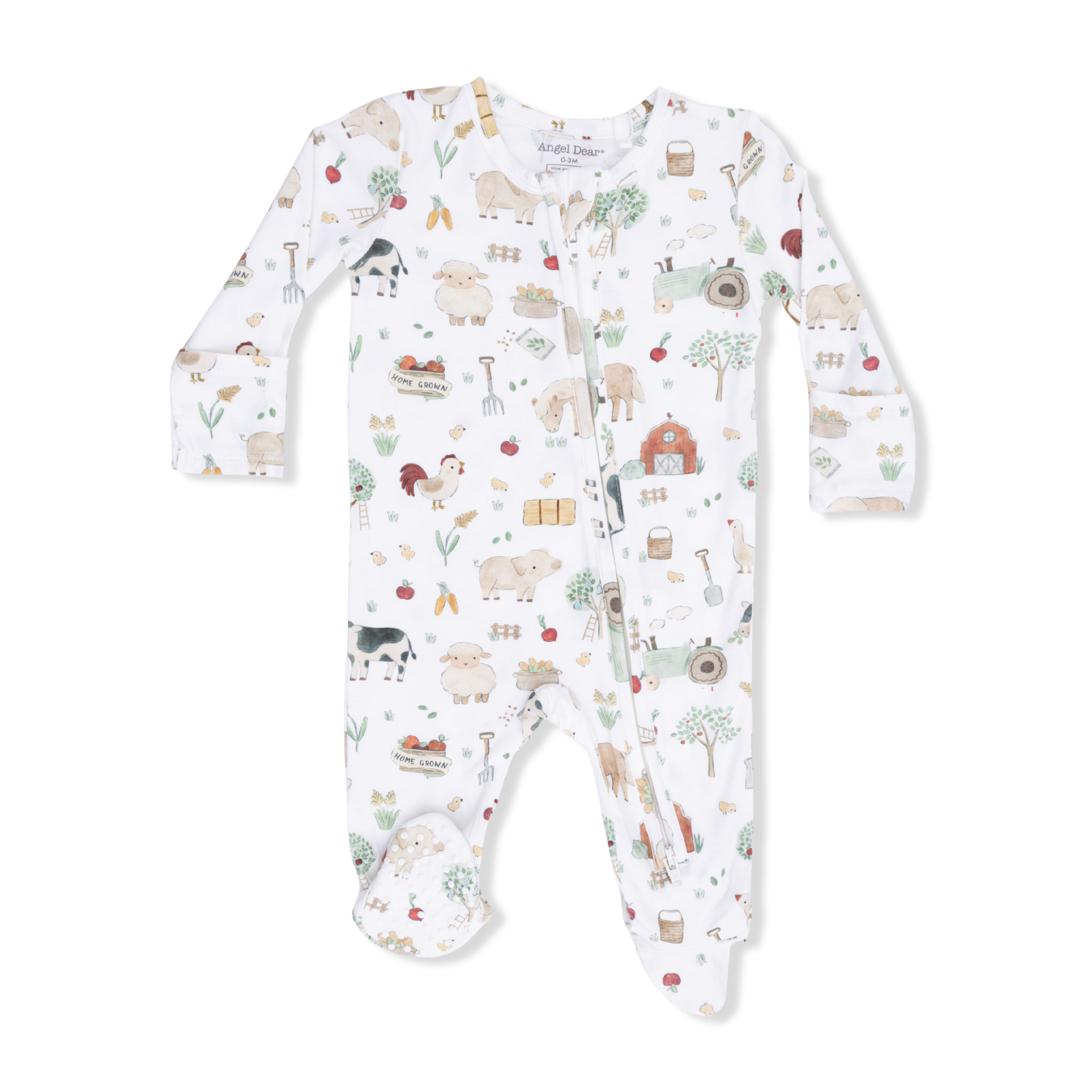 Cute Farm Animals Uni 2 Way Zipper Footie