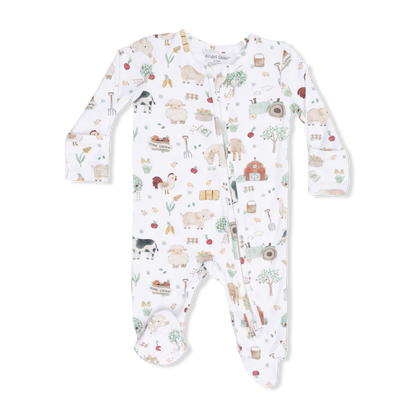 Cute Farm Animals Uni 2 Way Zipper Footie