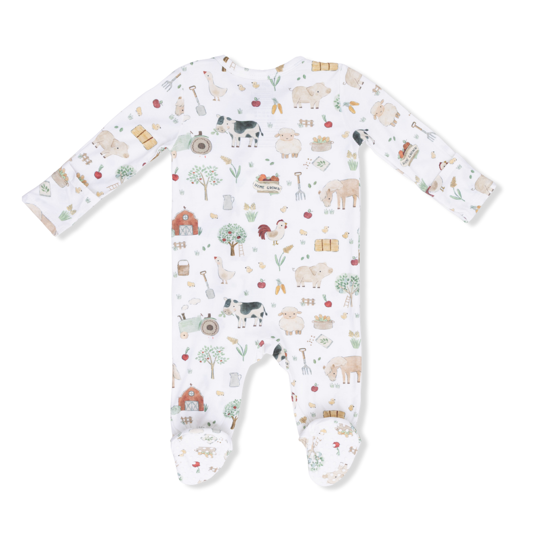 Cute Farm Animals Uni 2 Way Zipper Footie