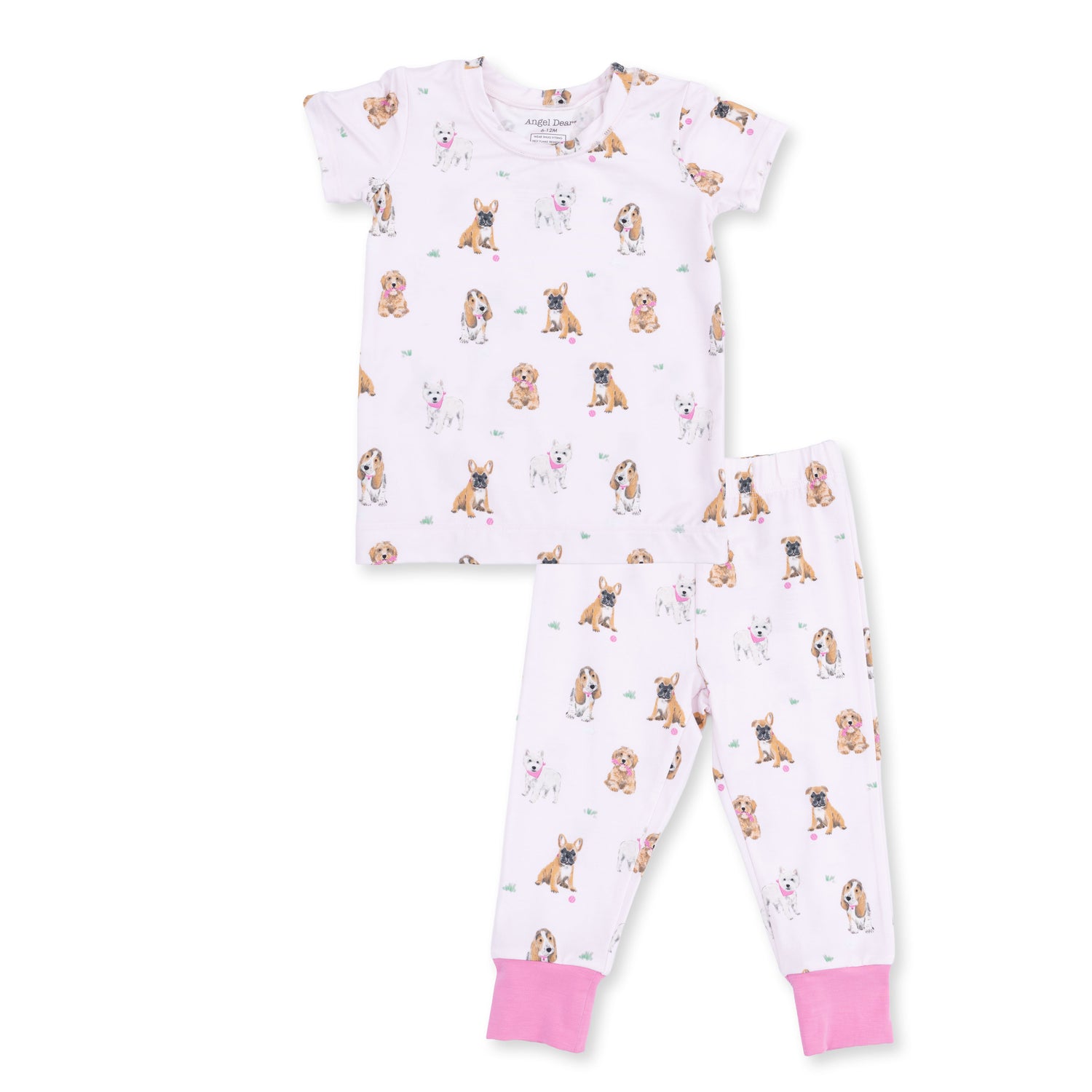 Bestie Dogs Pink Short Sleeve Loungewear Set