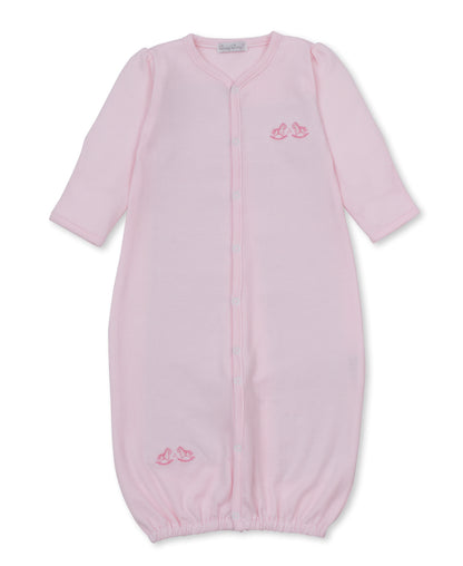 Gingham Rockers Embroidered Converter Gown: Pink
