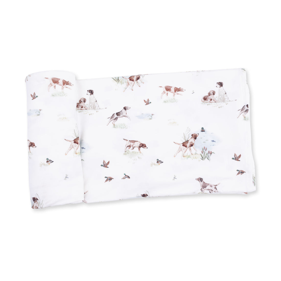 Pointer Pups And Duck Buddies Swaddle Blanket