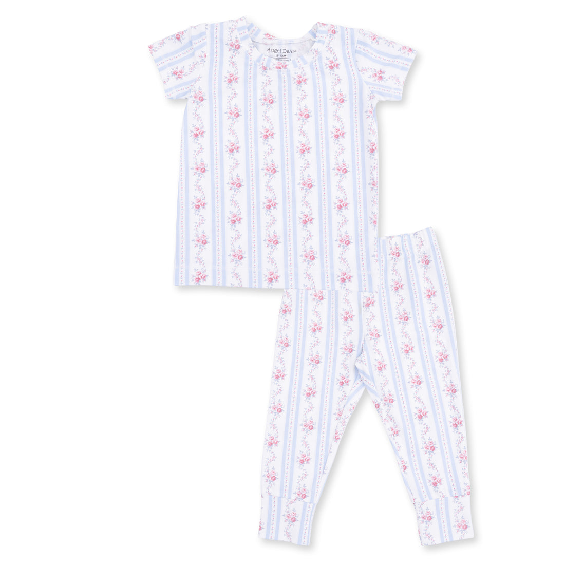 Anna Floral Stripe Short Sleeve Loungewear Set