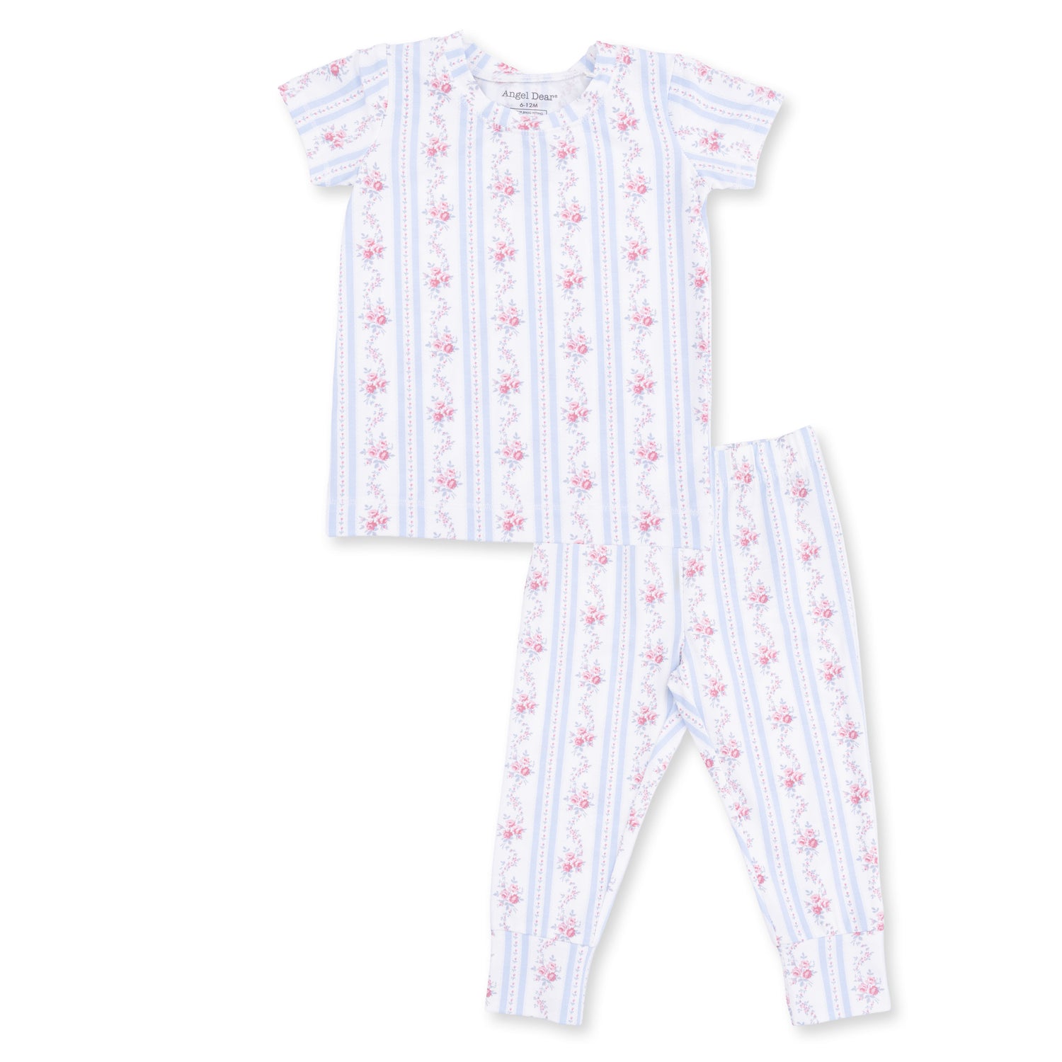 Anna Floral Stripe Short Sleeve Loungewear Set
