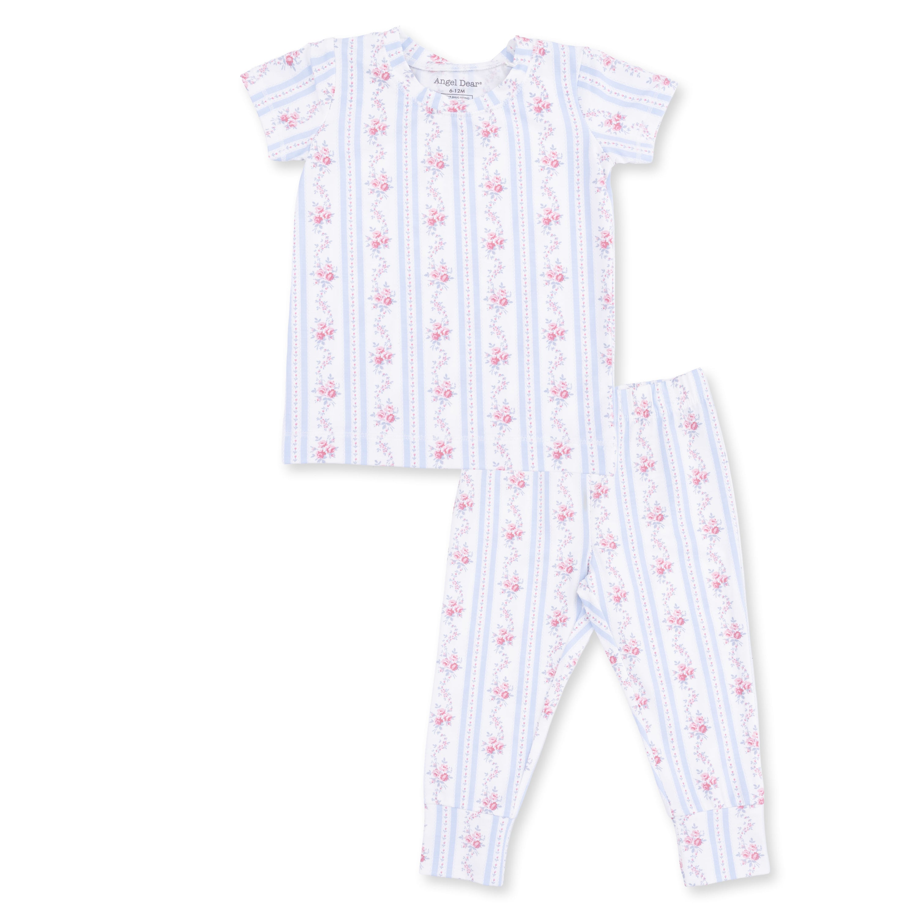 Anna Floral Stripe Short Sleeve Loungewear Set