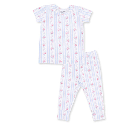 Anna Floral Stripe Short Sleeve Loungewear Set