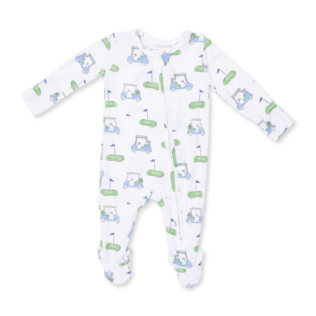 Golf Carts Blue 2 Way Zipper Footie