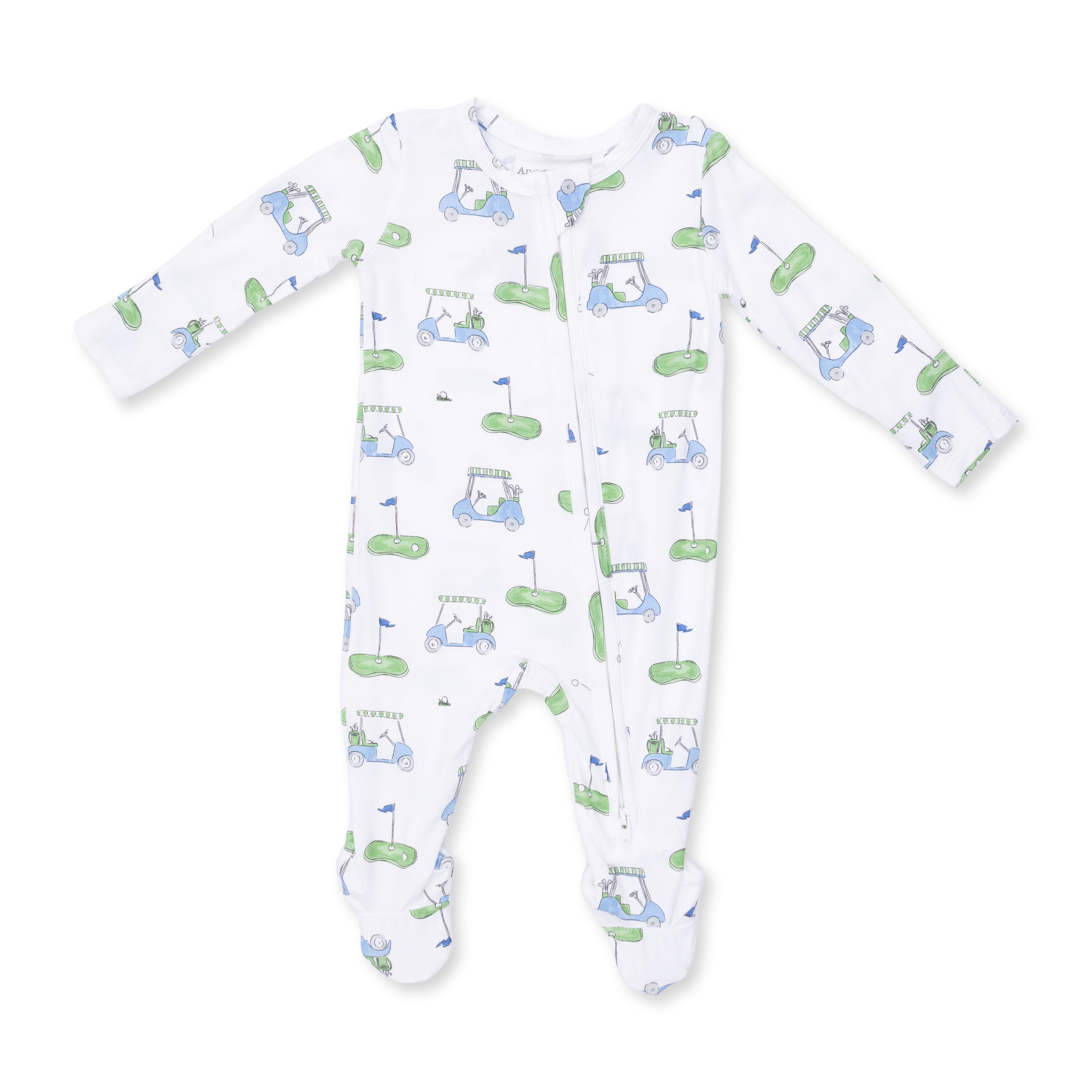 Golf Carts Blue 2 Way Zipper Footie
