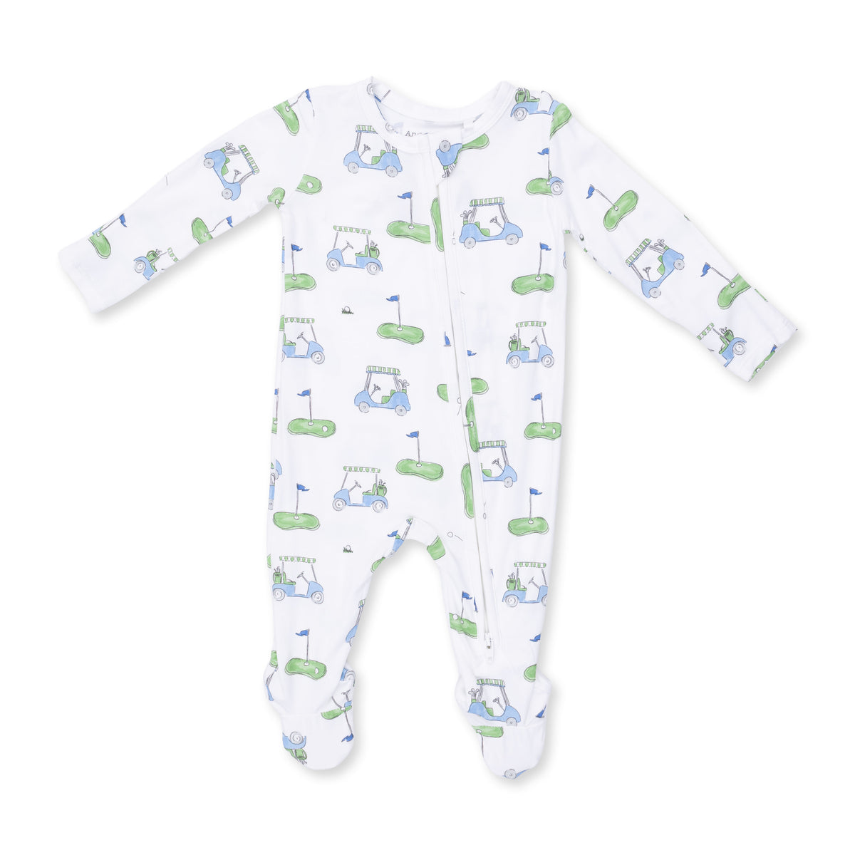 Golf Carts Blue 2 Way Zipper Footie