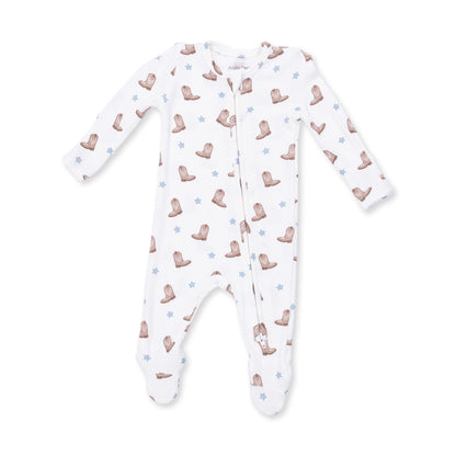 Mini Cowboy Boots 2 Way Zipper Footie