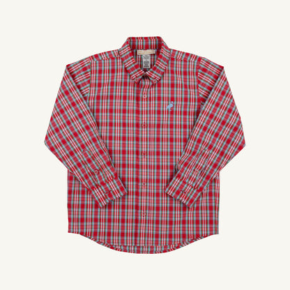 TBBC Deans List Dress Shirt: Woodspoint Plaid/Barrington Blue