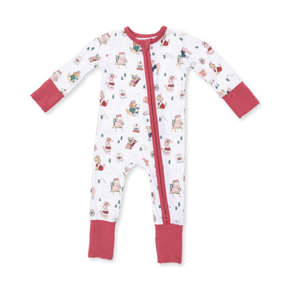 Winter Sports Dogs Pink Convertible Romper