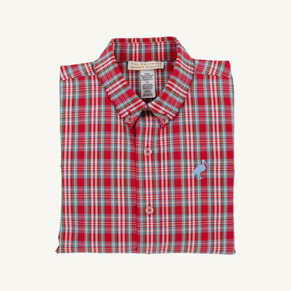 TBBC Deans List Dress Shirt: Woodspoint Plaid/Barrington Blue