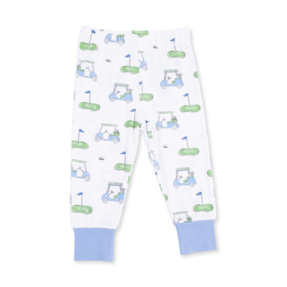Golf Carts Blue Short Sleeve Loungewear Set