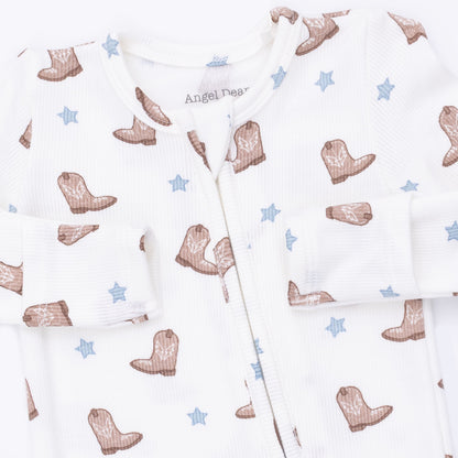 Mini Cowboy Boots 2 Way Zipper Footie