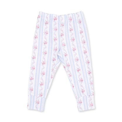 Anna Floral Stripe Short Sleeve Loungewear Set