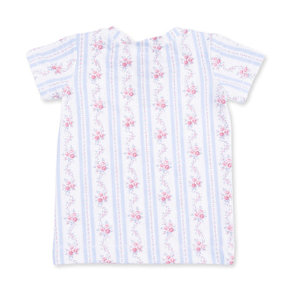 Anna Floral Stripe Short Sleeve Loungewear Set