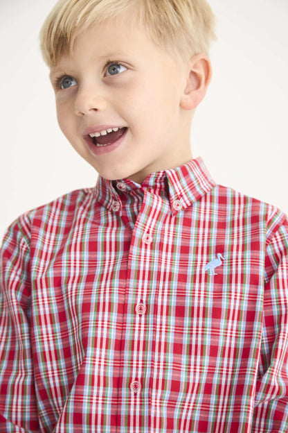 TBBC Deans List Dress Shirt: Woodspoint Plaid/Barrington Blue