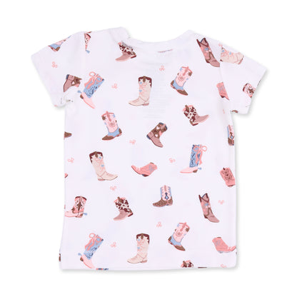 Buckarette Boots Short Sleeve Loungewear Set