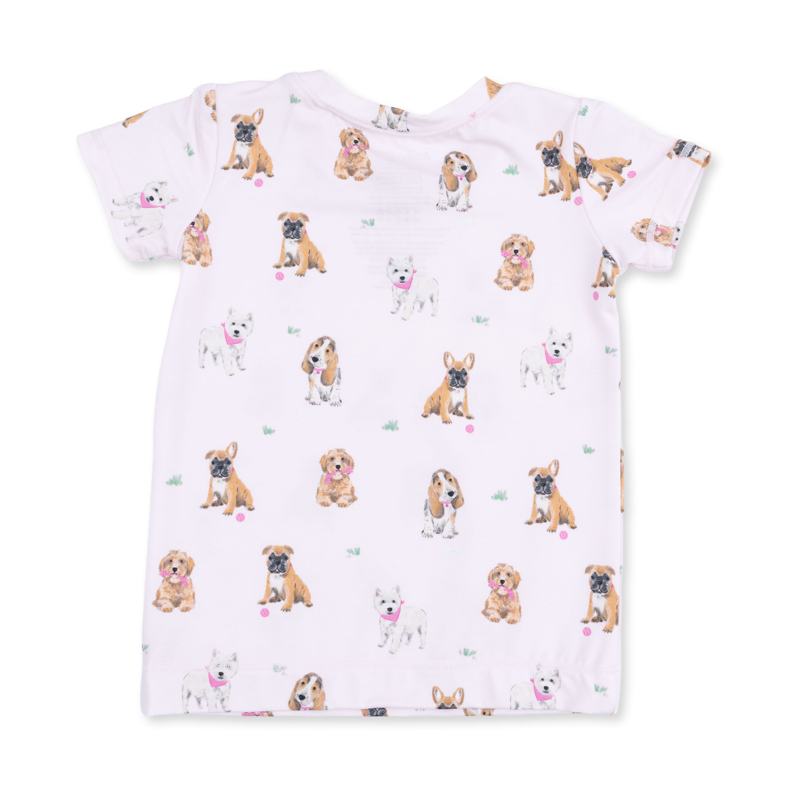 Bestie Dogs Pink Short Sleeve Loungewear Set
