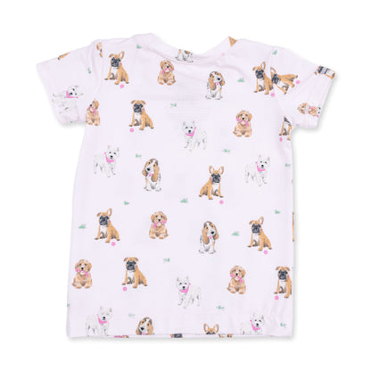 Bestie Dogs Pink Short Sleeve Loungewear Set