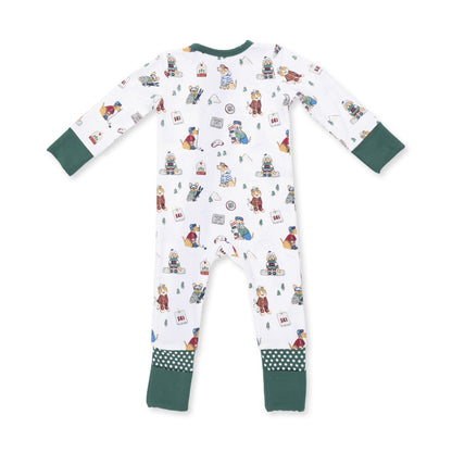 Winter Sports Dogs Green Convertible Romper