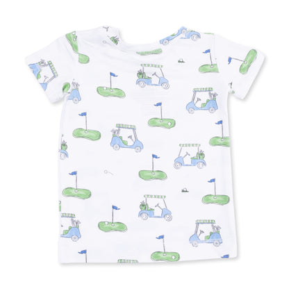 Golf Carts Blue Short Sleeve Loungewear Set