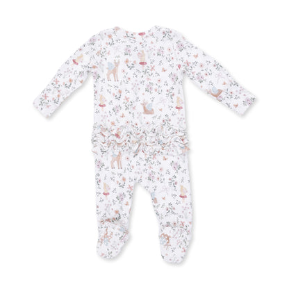 Enchanted Woodland 2 Way Ruffle Back Zipper Footie