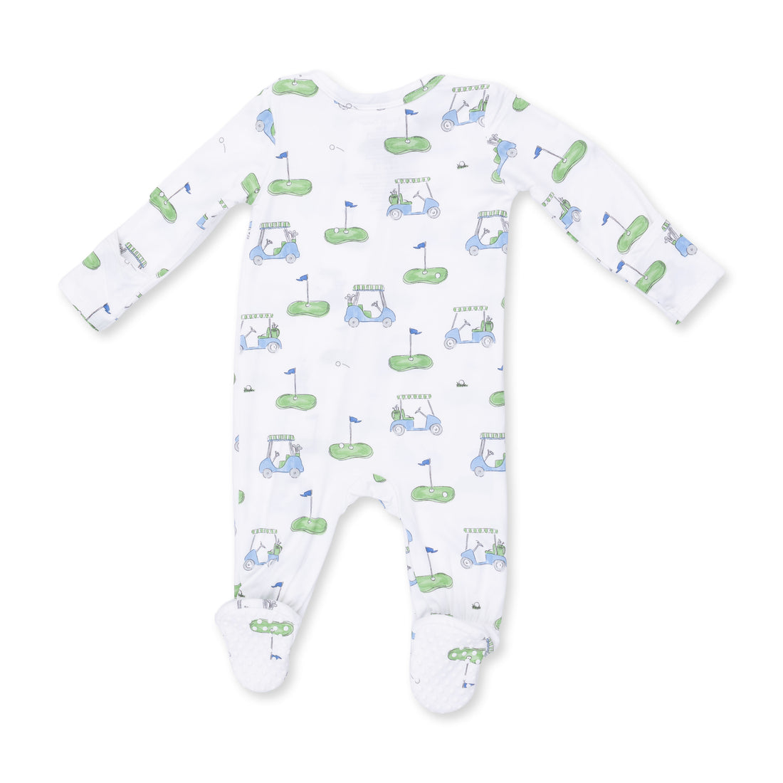 Golf Carts Blue 2 Way Zipper Footie