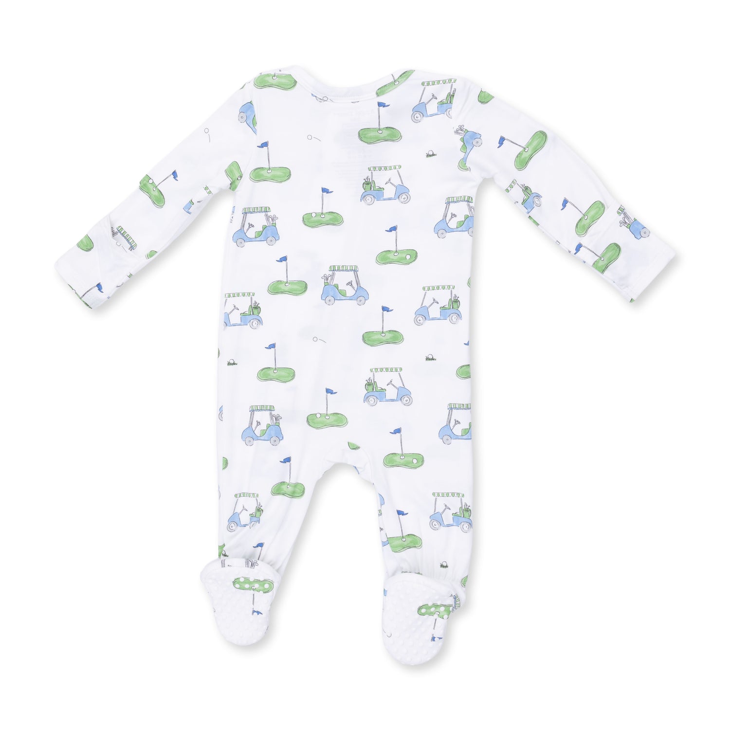 Golf Carts Blue 2 Way Zipper Footie