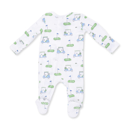 Golf Carts Blue 2 Way Zipper Footie