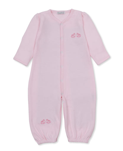 Gingham Rockers Embroidered Converter Gown: Pink