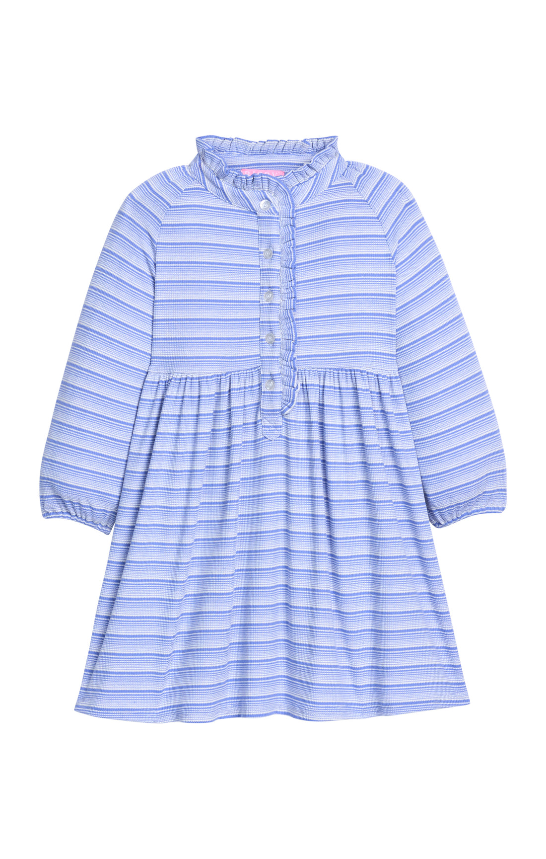 Amelia Dress: Blue Sparkle Stripe